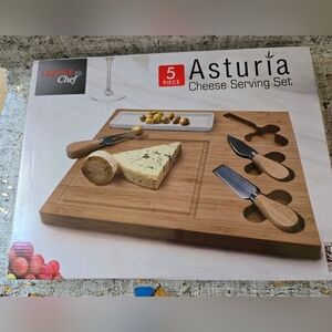 Asturia Bamboo Cheese Serving Set New In Box